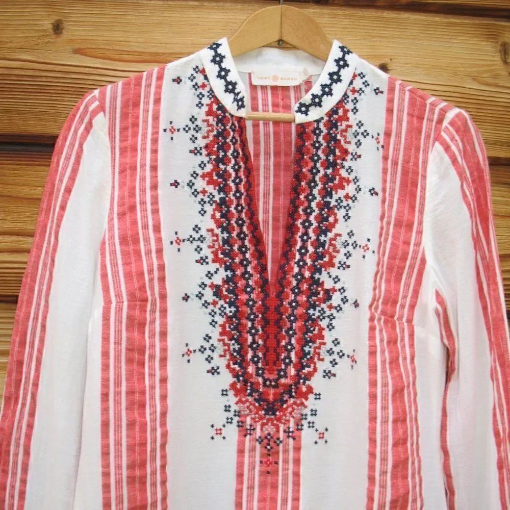 Tory Burch Embroidered Tunic Top - Picture 5 of 10